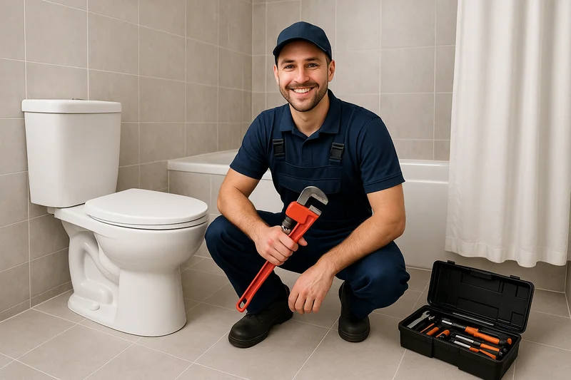 Professional plumber at work